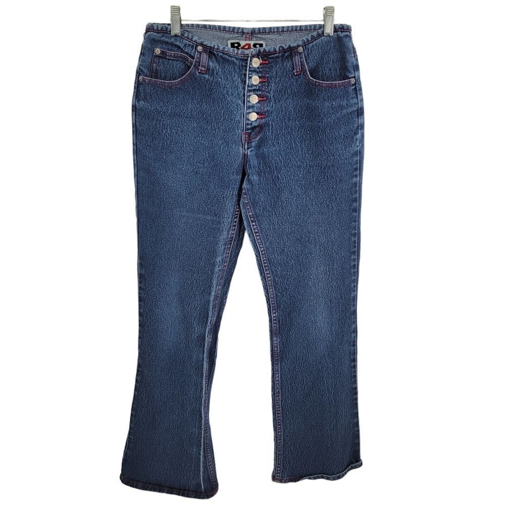 Rave 4 Real womens 13 blue button fly 90s Y2K flare jeans cotton blend